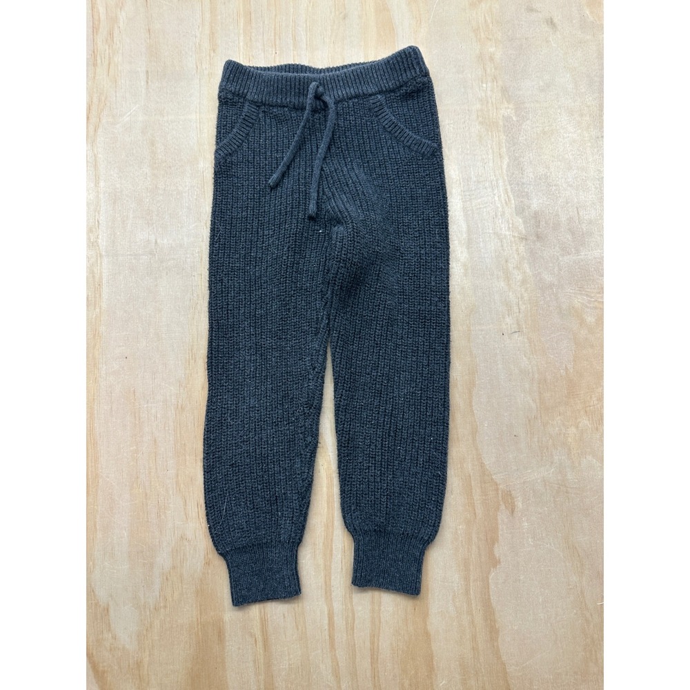 Jamie Kay Kids Knit Joggers Charcoal Gray Ribbed Drawstring Pants 3Y